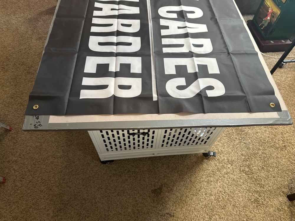 Nobody Cares Work Harder 3X5 Banner, one sided, grommets both sides.