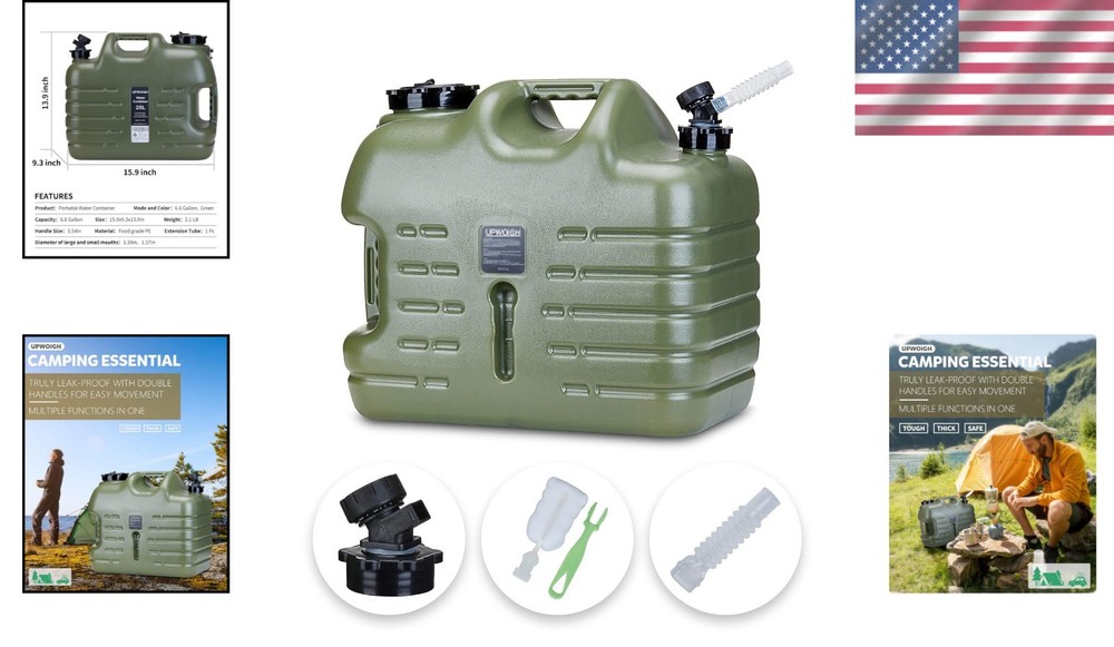 6.6 Gal Leakproof Camping Water Container