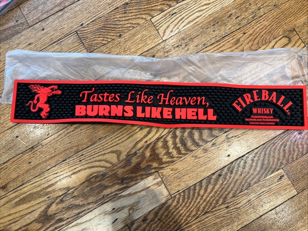 Fireball Whisky Bar Rail Mat, 24’’x3.5’’