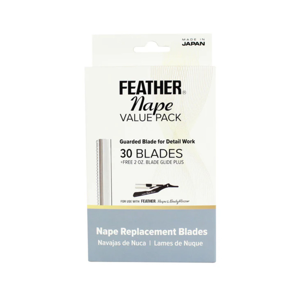 Feather Replacement Nape Value Pack Blades 30pcs + 2oz Blade Glide Plus