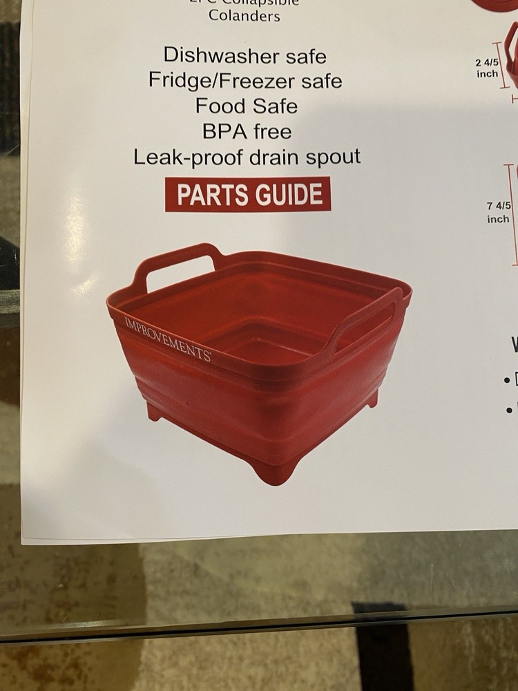 Improvements Red Collapsible Colander (1)