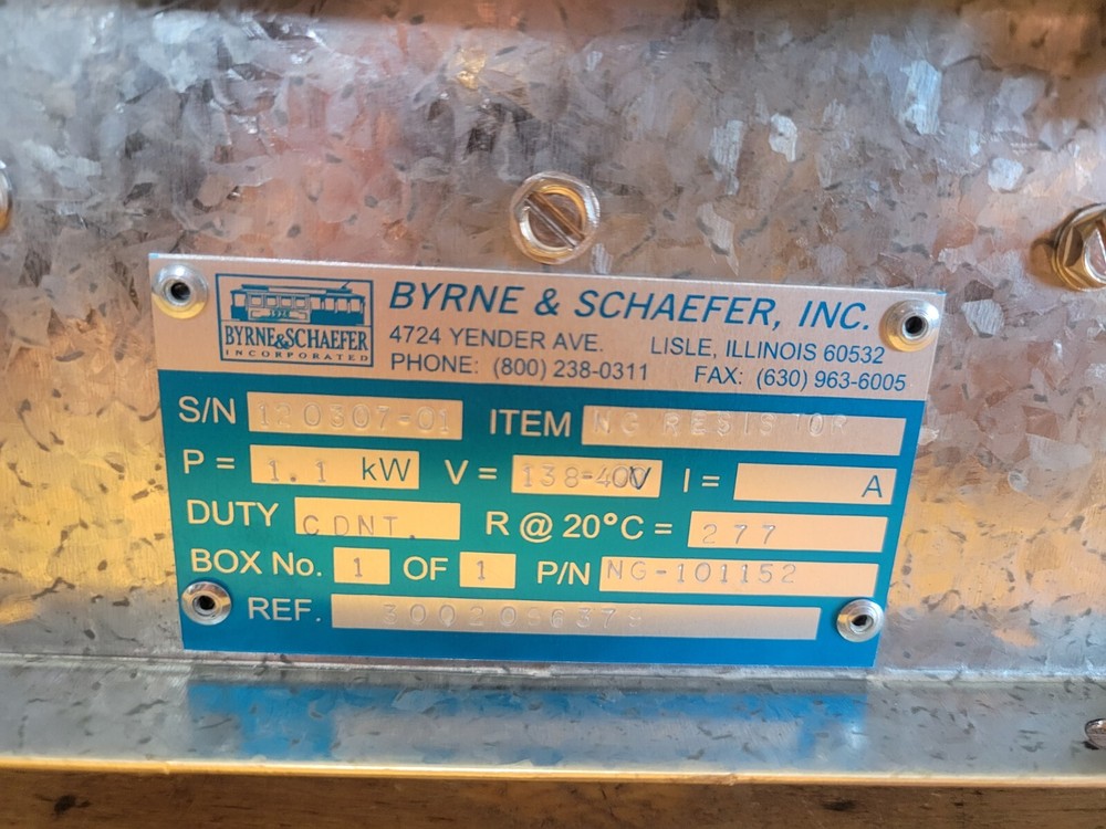 Bryne & Schaefer NG Resistor Assembly, NG-101152