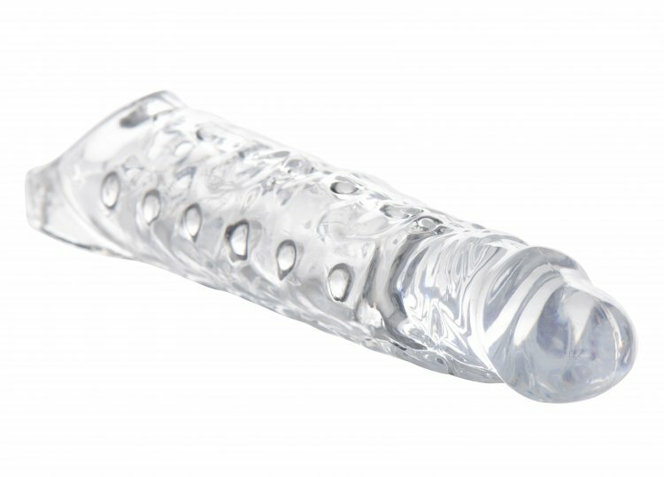 EXTREME AMPLE 11" Realistic Male Penis Extender Add 3" W/Solid Tip & Ball Strap