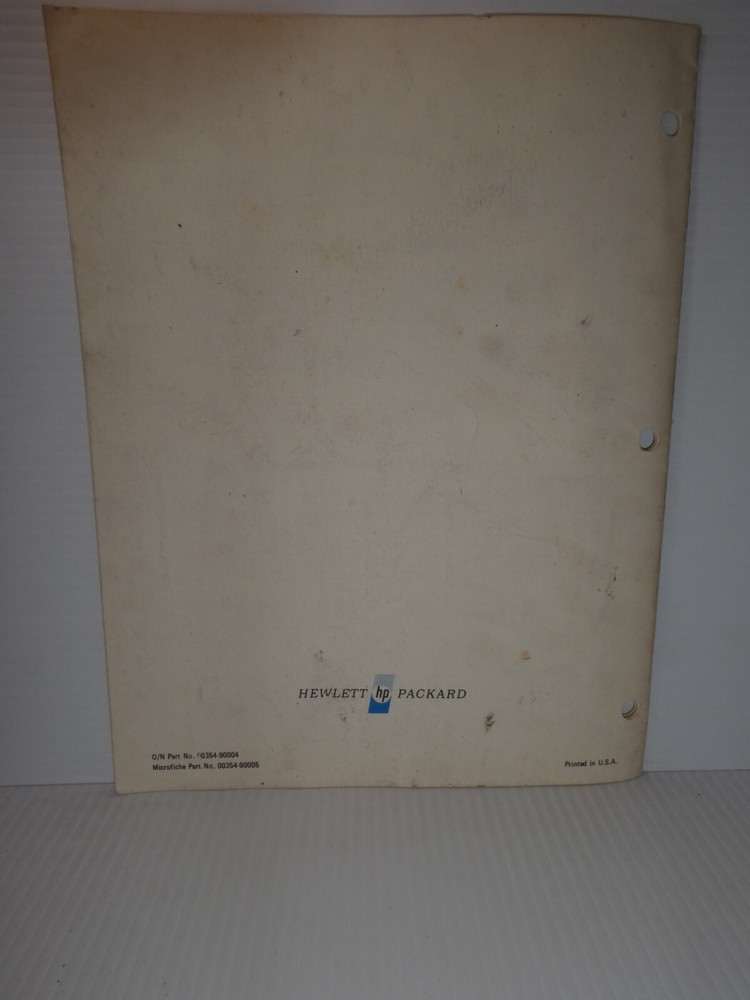 HP Coaxial Step Attenuator 354A Operating Note