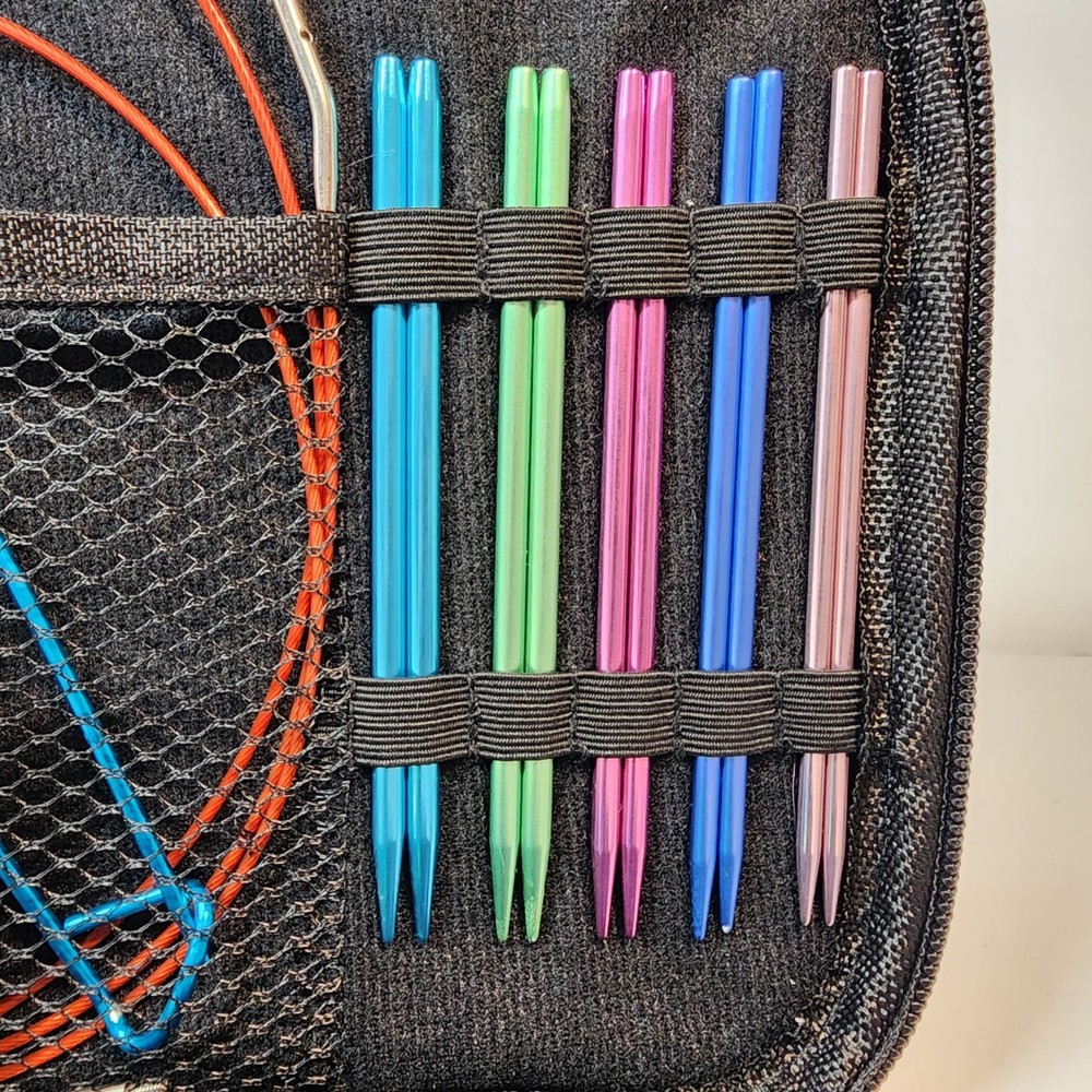 Interchangeable Knitting Needle Set Circular Aluminum Kit Case Complete