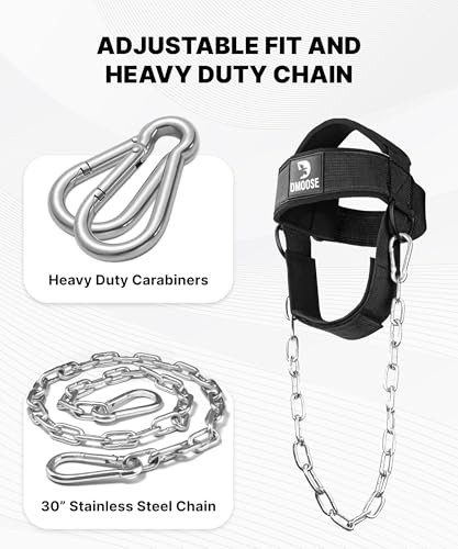 Neck Harness for Weight Lifting - Soft Padded Head & With Support Strap Black