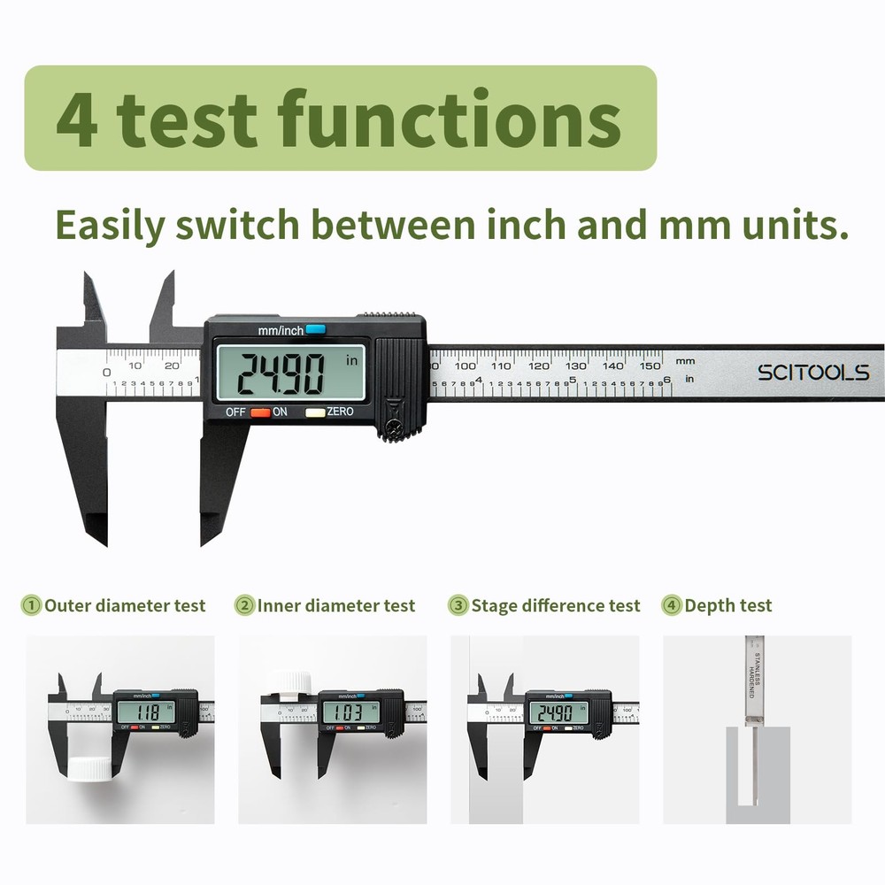 Digital Caliper 0-6" Measuring Tool, Micrometer Caliper with Auto-Off Feature...