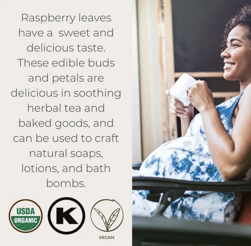 Organic Red Raspberry Leaf Tea Loose Leaf 1 Pound Bulk Non GMO Kosher