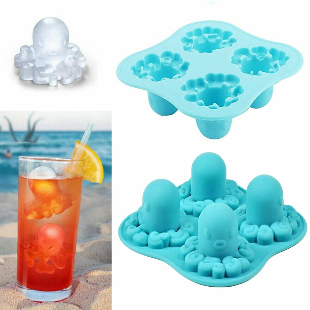 4 pack - 2 Octopus +2 BRAINS Silicone Ice Cube #drinks #science