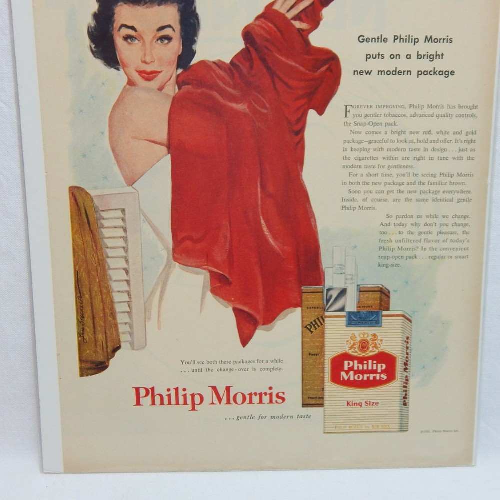 1955 PHILIP MORRIS CIGARETTE PHILIP MORRIS INC. ADVERTISEMENT