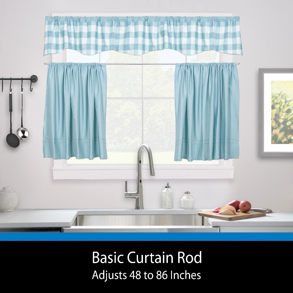 3-Pack White Basic Metal Wrap Around Adjustable Window Curtain Rods 48-86 Inch