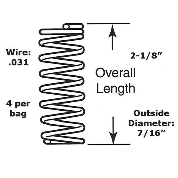 Compression Spring â 7/16" Diameter x 2-1/8" Length â .031 Wire