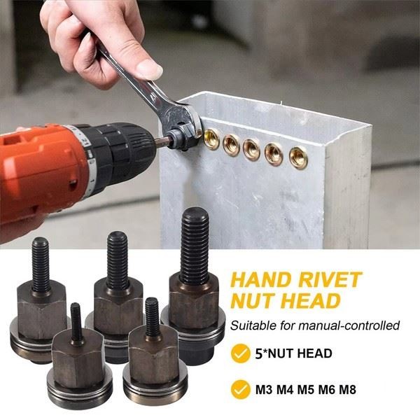 5PCS Hand Rivet Nut Head Nuts Simple Installation Manual Riveter Rivnut Tool UK