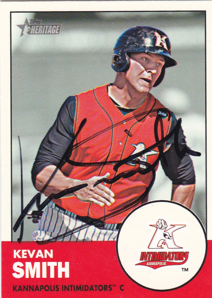 KEVAN SMITH KANNAPOLIS INTIMIDATORS SIGNED 2012 CARD CHICAGO WHITE SOX ANGELS