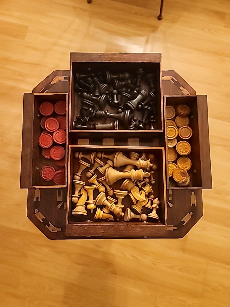 Game Table Antique with Hidden Draw Locks