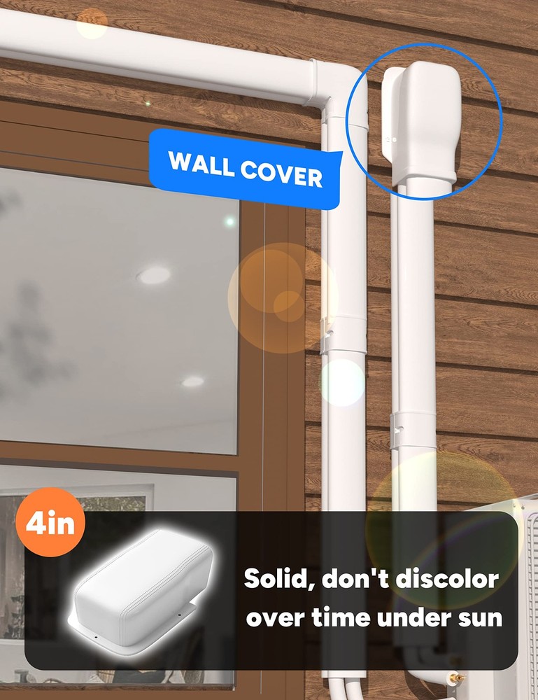 Toutgood 4'' Entry Wall Cover Line Set Cover Kit for Ductless Air Conditioner...