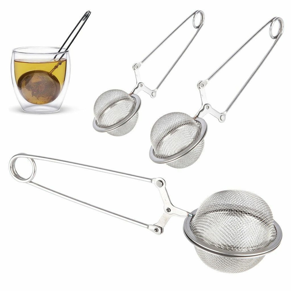 1-8 Pack Tea Infuser for Loose Leaf Tea Long Handled Mesh Snap Ball Tea Strainer