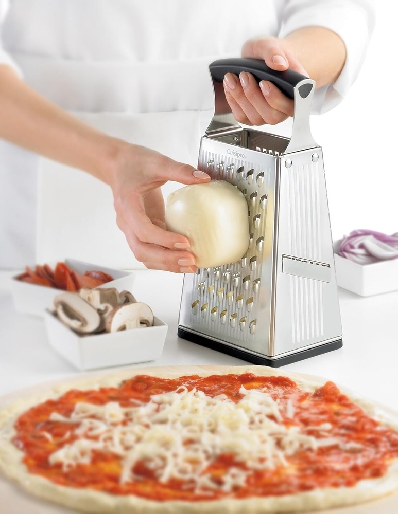 Premium 4-Sided Box Grater with Surface Glide Technology - Effortless Grating