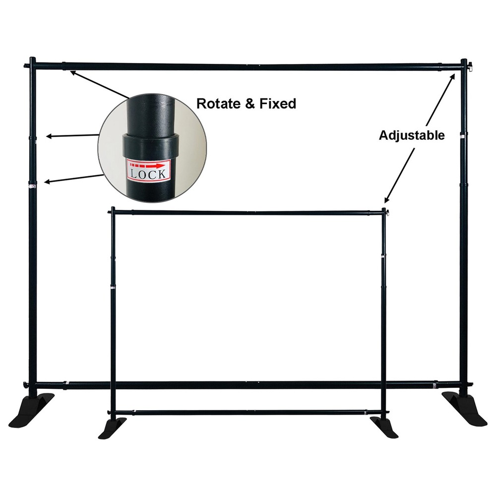8'x10' HEAVY-DUTY Telescopic Repeat Banner Backdrop Stand Adjustable