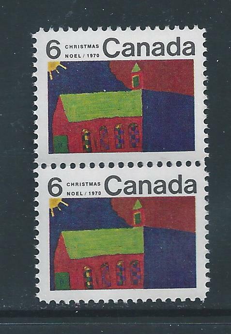 Canada #528 Identical Vertical Pair 1970 Christmas MNH