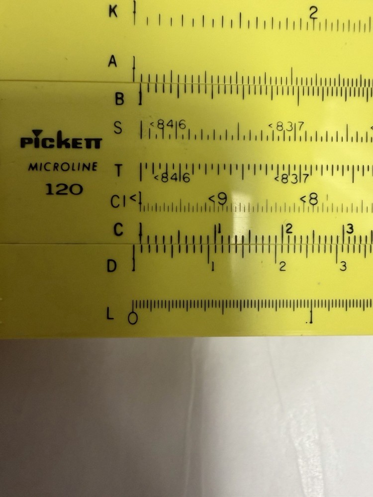 Vintage PICKETT Microline 120 Slide Rule, Case *Read Description*