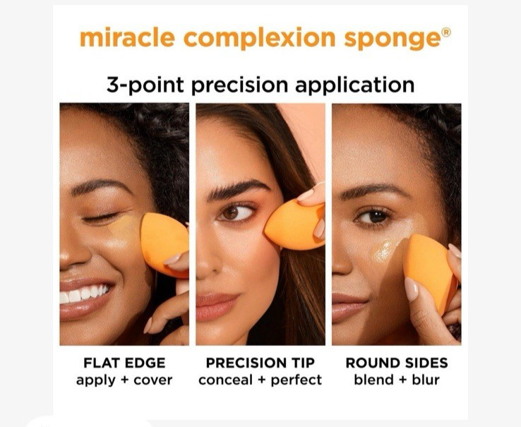 Real Techniques Miracle Complexion Sponge Duo 2 Count Makeup Blender Sponges NIB