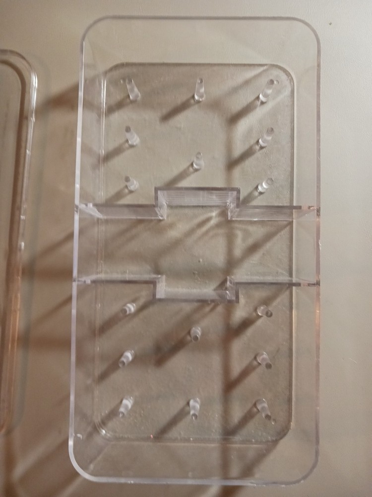 Vintage Clear Plastic Thread Box Bobbins Notions Organizer