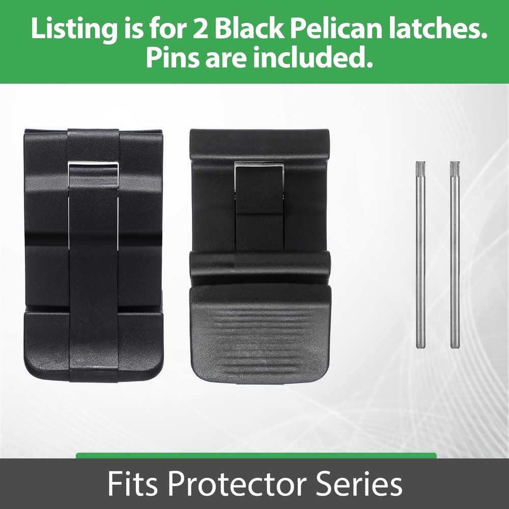 2 PCS Black Replacement Cooler Latches Plastic Double Throw Medium For Pelican