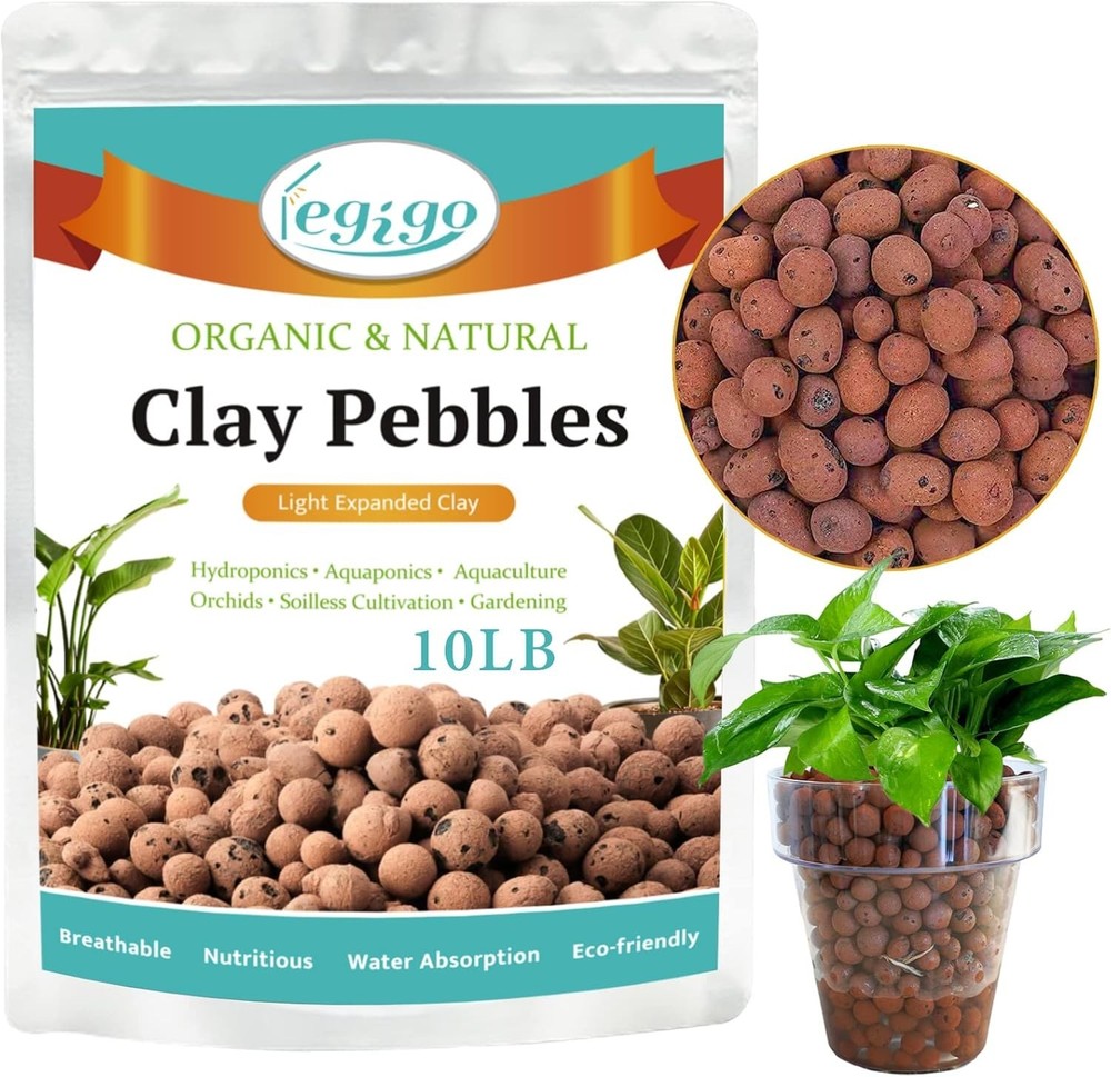Hydroton Clay Pebbles for Hydroponics, 10lb