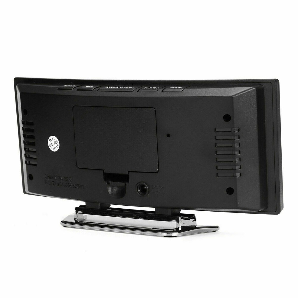 Digital Alarm Clock LED Mirror Display Temperature Snooze Bedroom Table USB