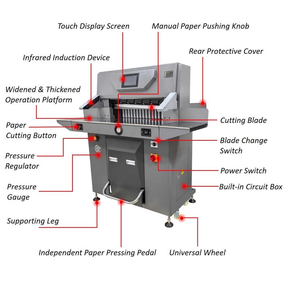 26.4in Programmable Control Electric Hydraulic Paper Cutter Cutting Machine 220V