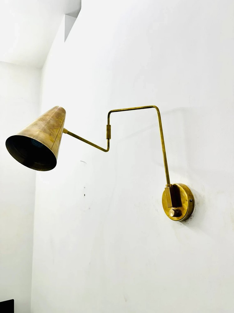Brass Wall Sconce: Mid-Century Modern Style