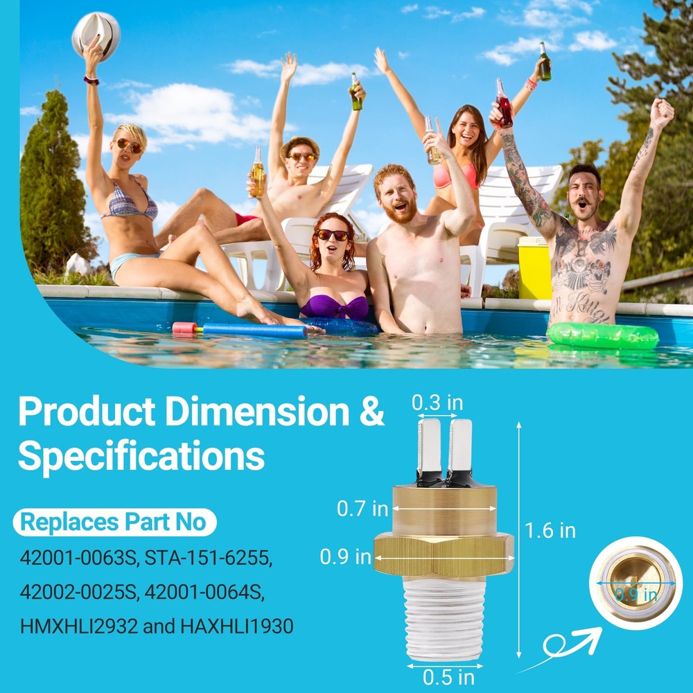 Funmit 420010063S High Limit Switch Replacement for Pentair StaRite MasterTem...