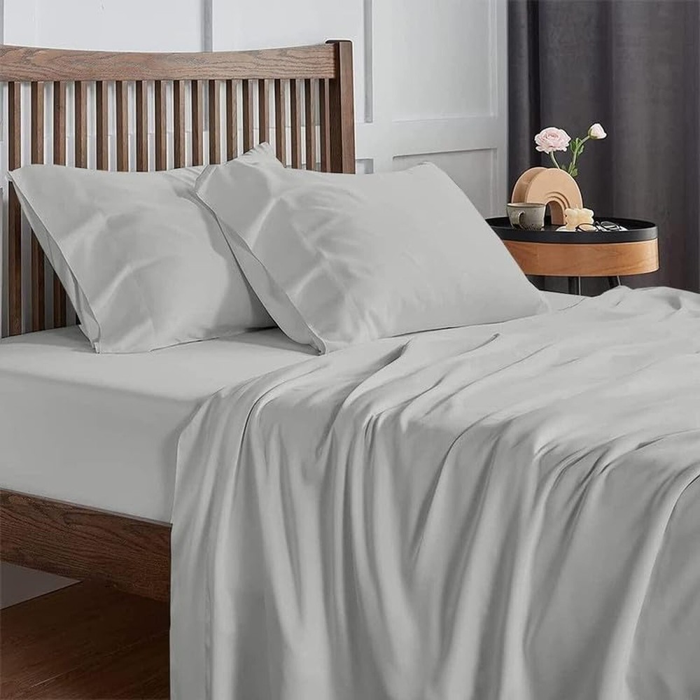 Waterbed Sheets Set - 4 Piece Attached with Fitted Sheet Cool Breathable and ...