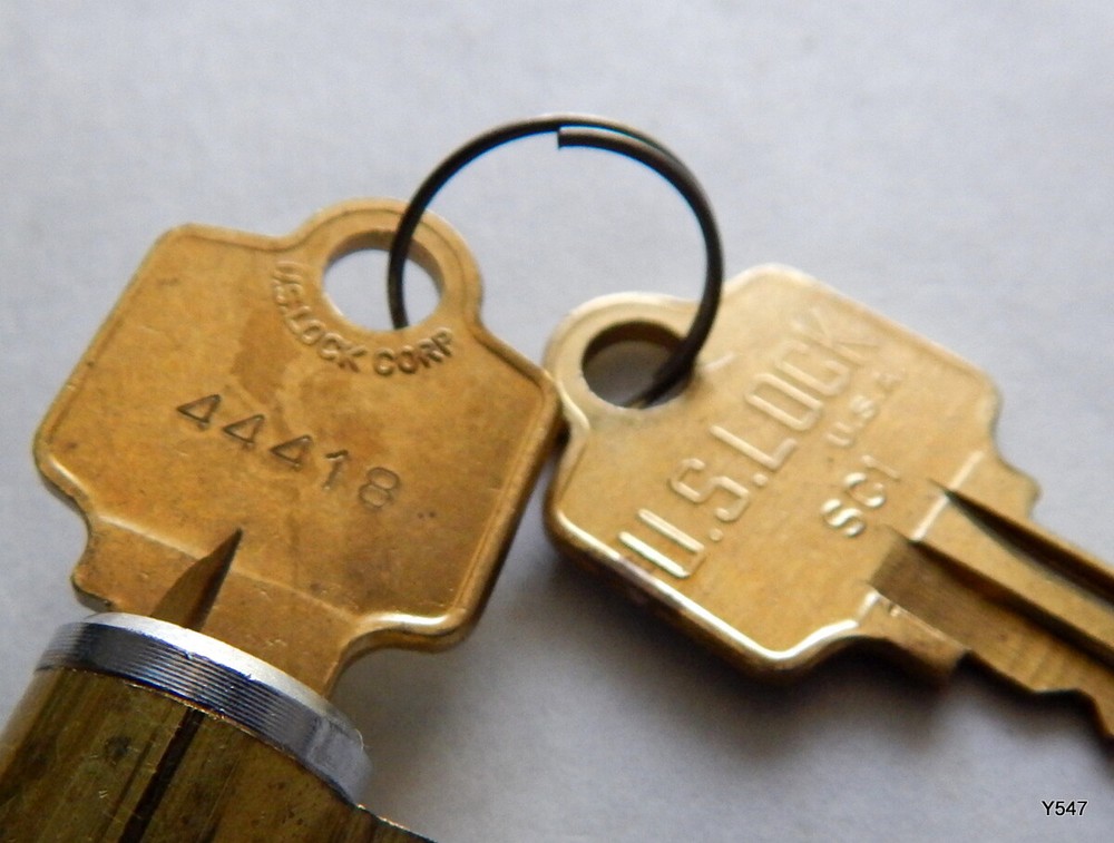 U.S. Lock Brass Lock Box Cylinder w/ Two Keys 44418