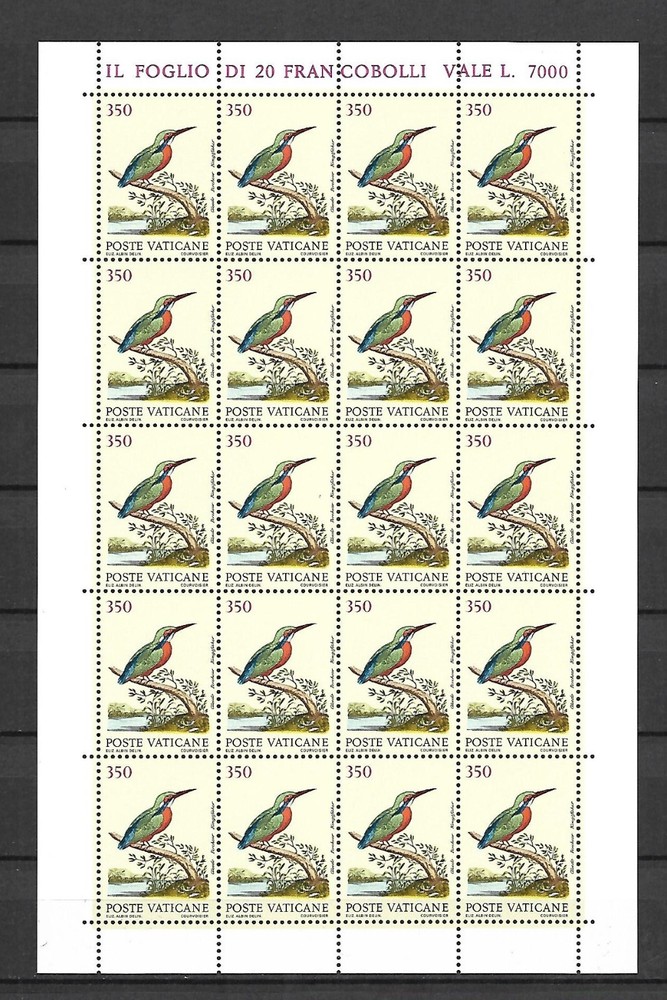 (FS249) Vatican 1989 Birds Albin Full Sheets MNH