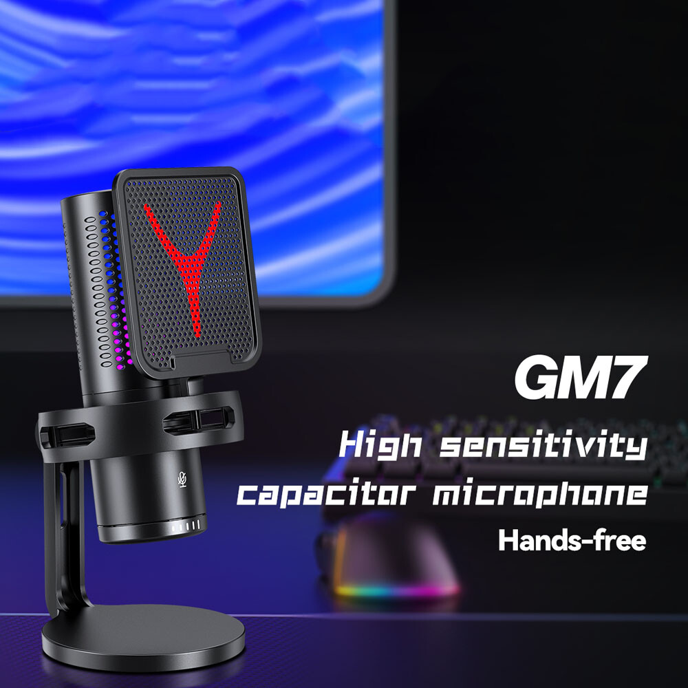 Gaming Microphone USB Computer Microphone for PC Mac PS4/5 Condenser Podcast RGB