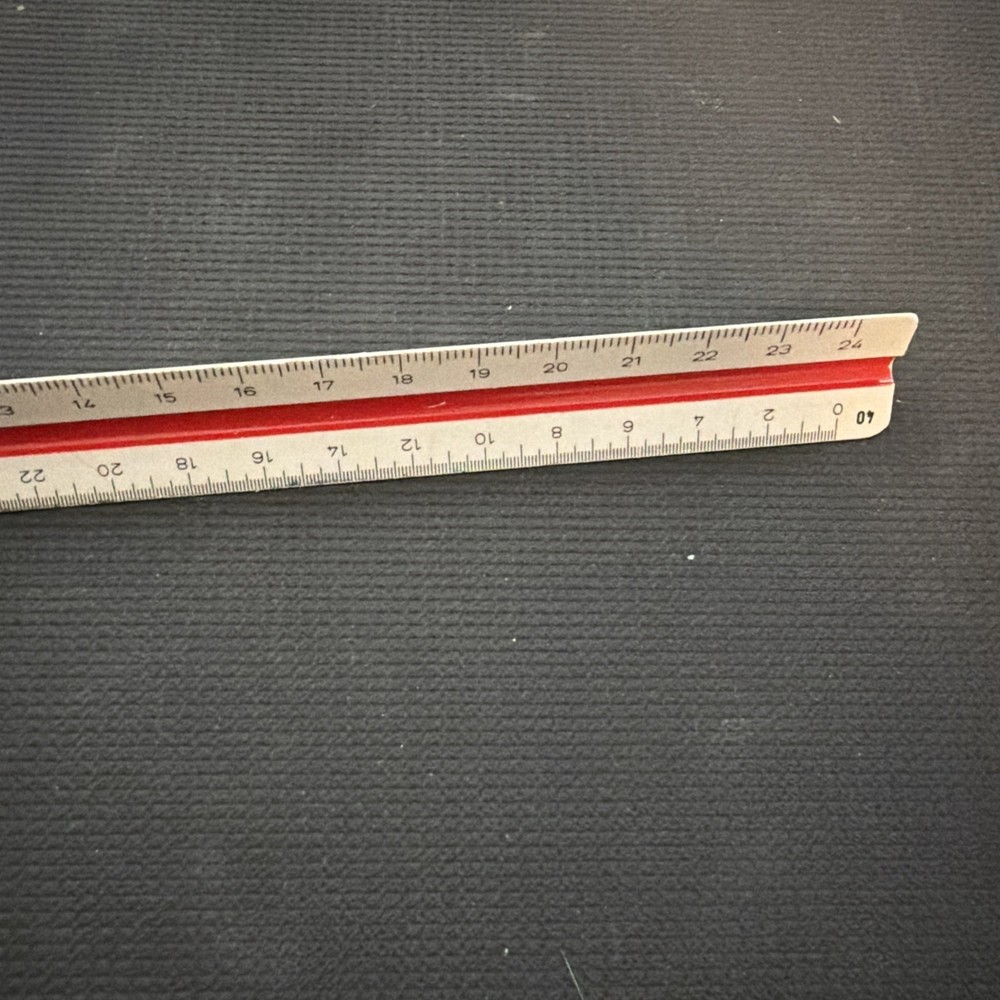Vintage Alvin No. 241 P Engineer Triangular 12" Scale