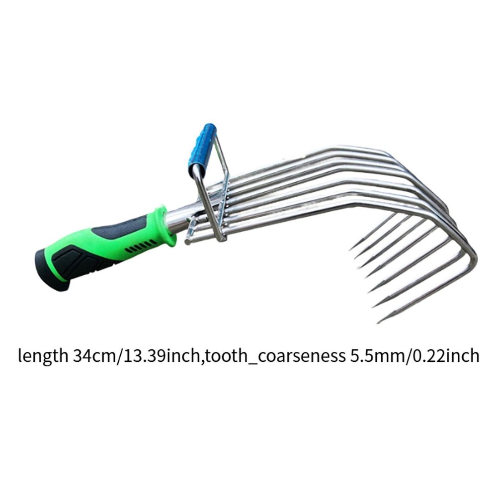 Hand Rake Gardening Tool Weeding Small Versatile Rubber Handle Cultivating