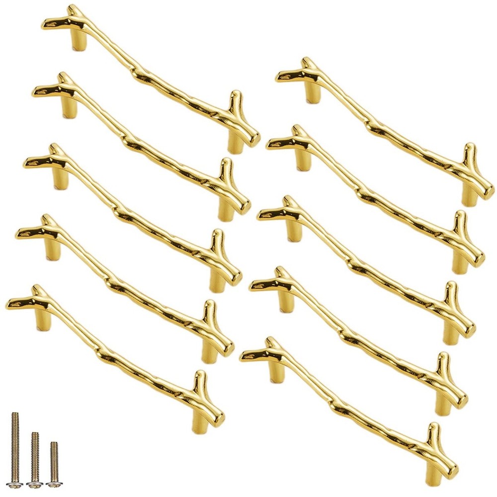 10Pcs Branch Pulls Vintage Tree Twig Branch Cabinet Knobs Pull Handle,3.8" CC...