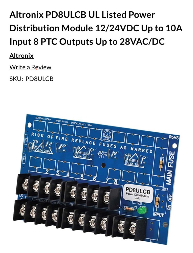 Altronix PD8ULCB