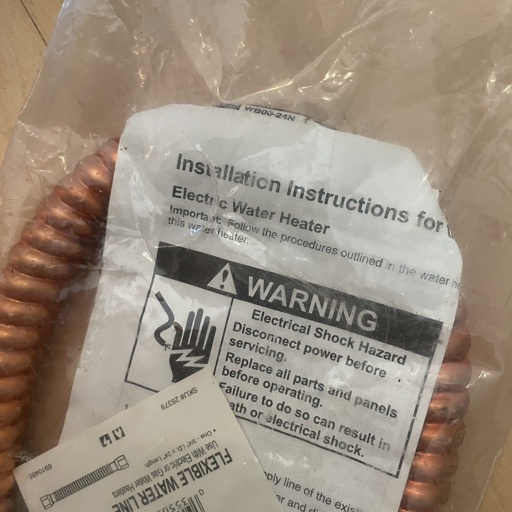 BRASS CRAFT COPPER FLEX CONNECTOR -24IN-WATER HEATER CONNECTION