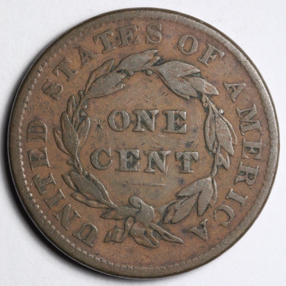 1837 Coronet Head Large Cent CHOICE FINE E141 RQCD