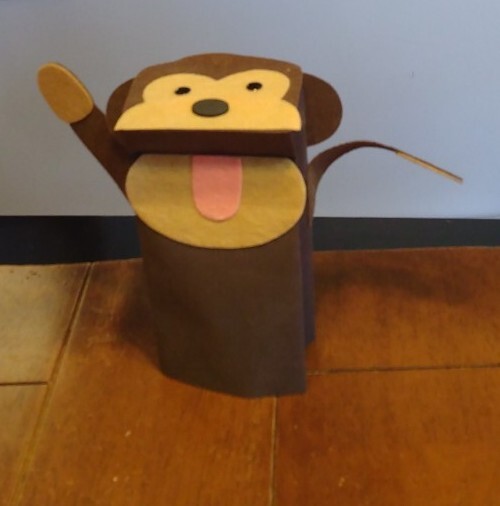 Craft Paper Bag Monkey Hand Puppet