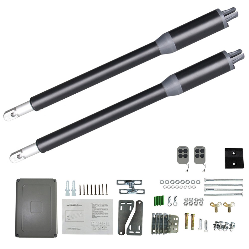 Dual Swing Gate Opener Security System w/ Remote Control Automatic Gate Opener