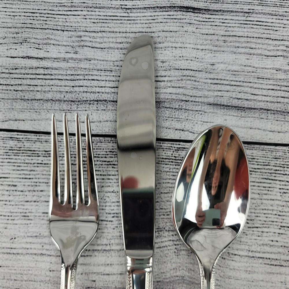 GORHAM *Braid* Stainless Flatware (Dinner Fork, Knife, Soup Spoon)