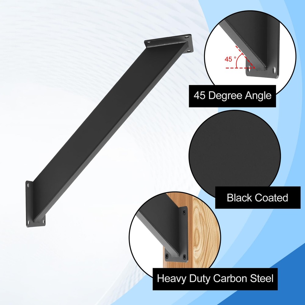 4 Pcs 45 Degree Angle Support 45 Brackets-4 Pcs, Black