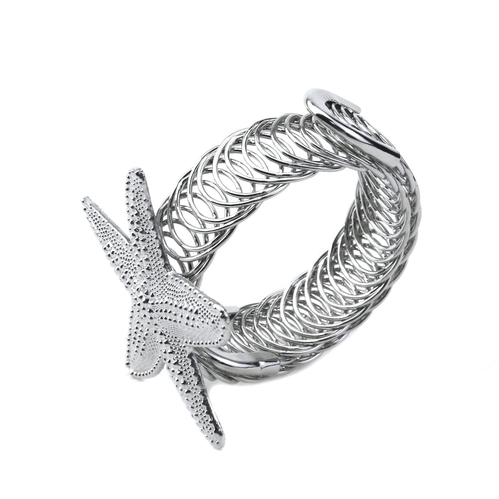 Curtain Tiebacks 2Pcs Silver Starfish Adjustable Tie Back Holders Buckles