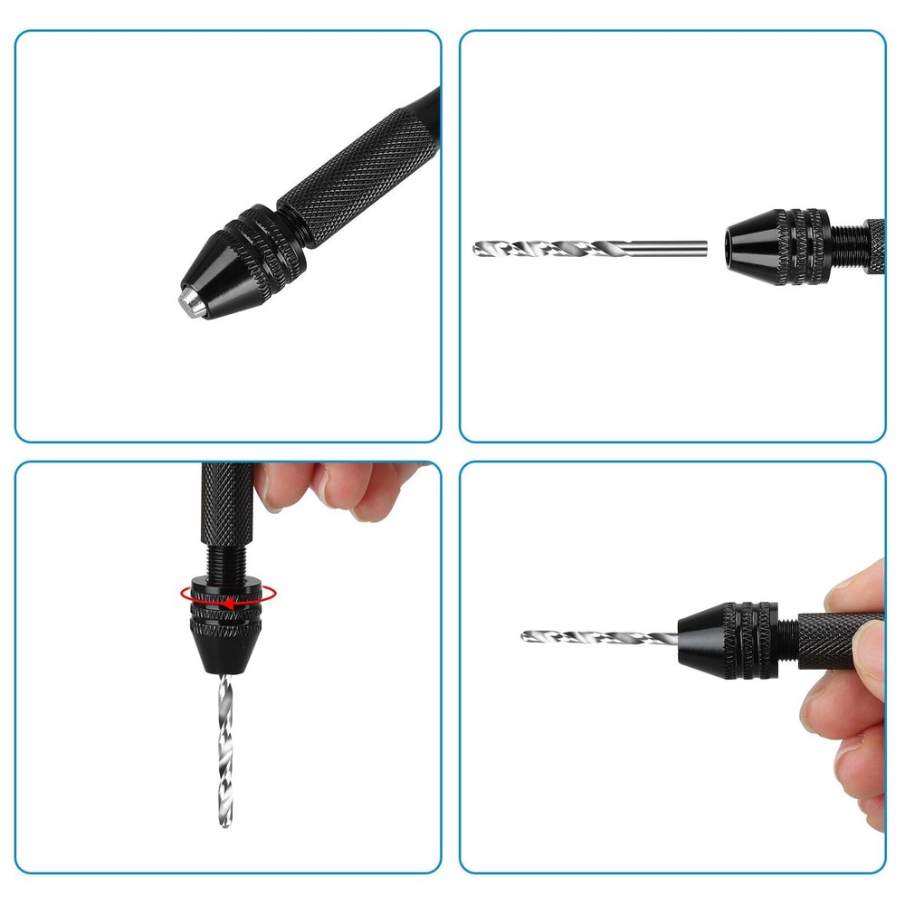 Mini Micro Hand Rotary Tools Set 31PCS Precision Pin Vise Hobby Micro Drill Bits