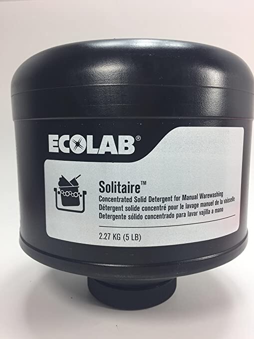 (1) EcoLab Solitaire Solid (5 LB.) Detergent Manual Pot & Pan Cleaner